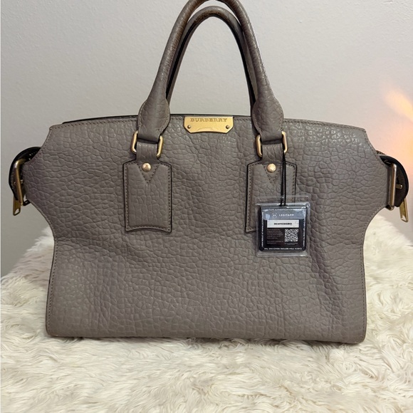 Burberry Handbags - Burberry gray Leather Satchel